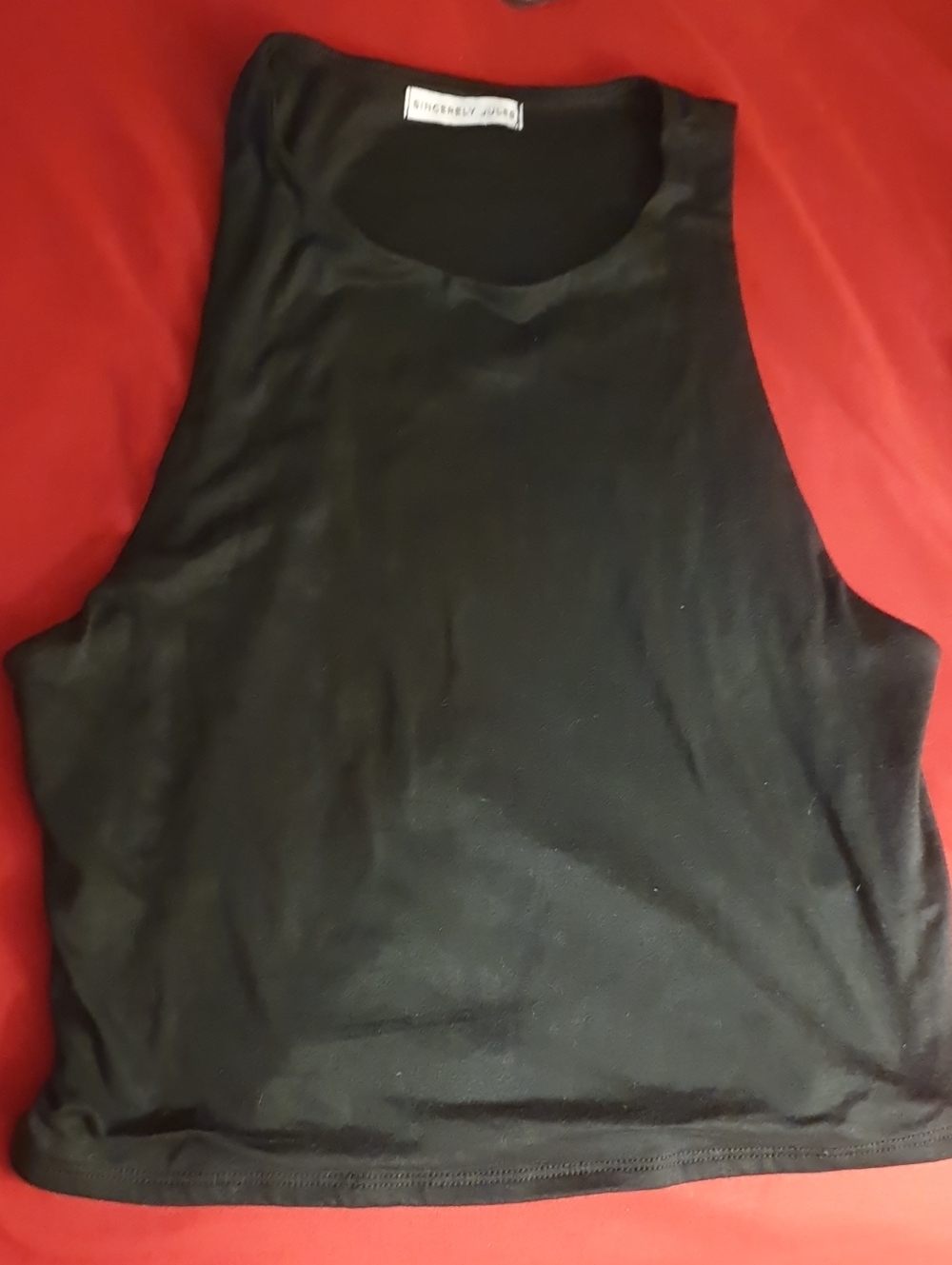 Sincerely Jules Black Sleeveless Crop Tank